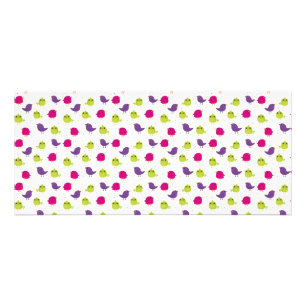 Cute colourful birds rack card