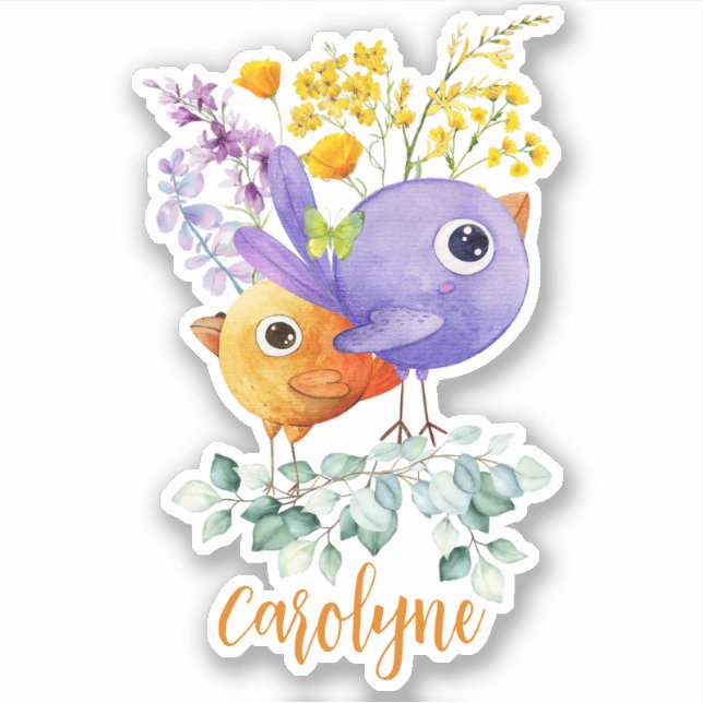 Cute Colourful Birds Springs Coming (Front)
