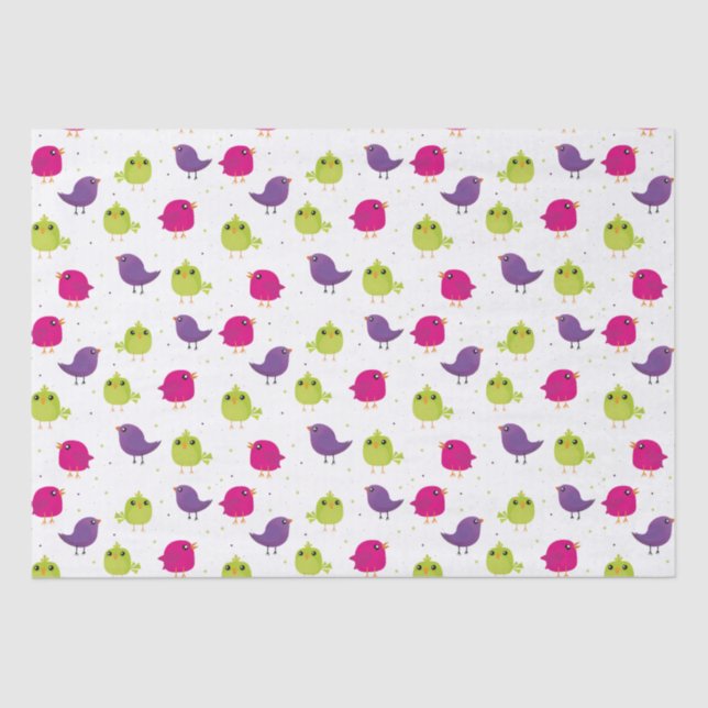 Cute colourful birds  tissue paper (Front)