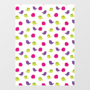 Cute colourful birds window cling
