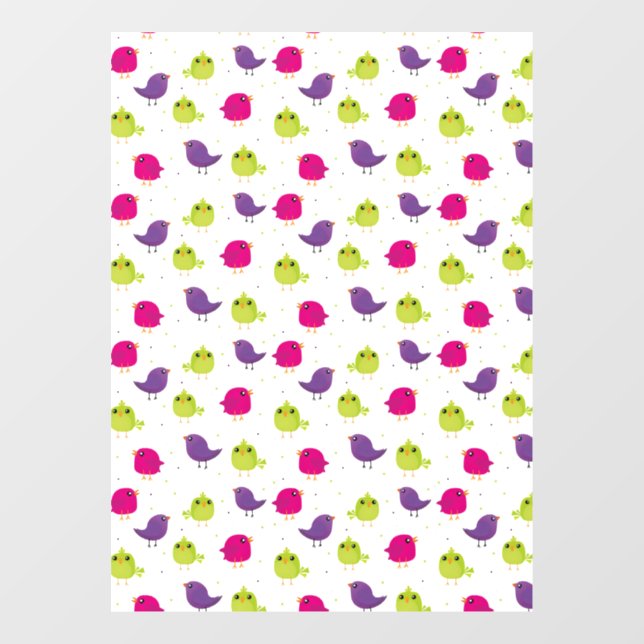Cute colourful birds   window cling (Sheet)