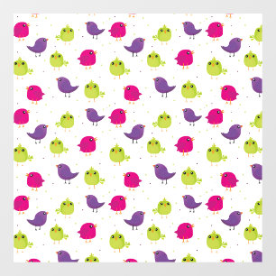 Cute colourful birds window cling