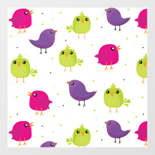 Cute colourful birds  window cling