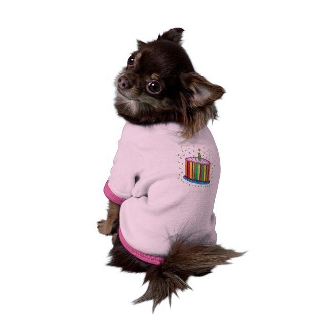 Cute Colourful Birthday Party Cake Shirt (Back)
