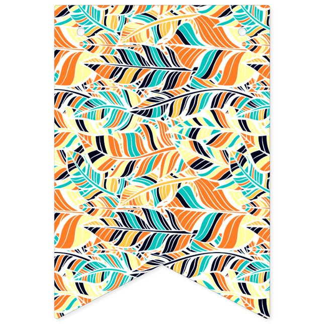 Cute colourful boho leaves pattern bunting flags (First Flag)
