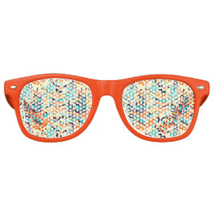 Cute colourful boho leaves pattern retro sunglasses