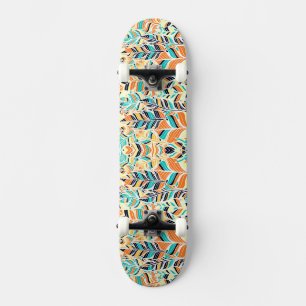 Cute colourful boho leaves pattern skateboard