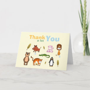Cute Colourful Born To Be Wild Safari Baby Shower Thank You Card