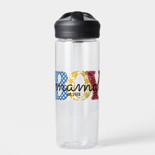 Cute Colourful Boy Mama Plaid Cowgirl Mom Water Bottle