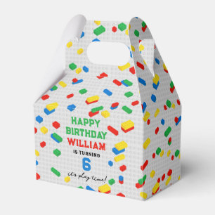 Cute Colourful Bricks Building Blocks Kids Birthda Favor Box