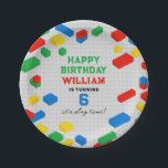 Cute Colourful Bricks Building Blocks Kids Birthda Paper Plate<br><div class="desc">A cute and colourful kids bricks and building blocks design. A fun design featuring adorable colourful building blocks scattered around the frame. A cute kids toy design perfect for children who love playing with building bricks. Perfect for boys and girls who love to block building.</div>