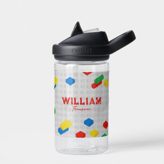 Cute Colourful Bricks Building Blocks Kids  Water Bottle (Left)
