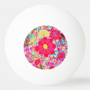 Cute colourful bright flowers ping pong ball