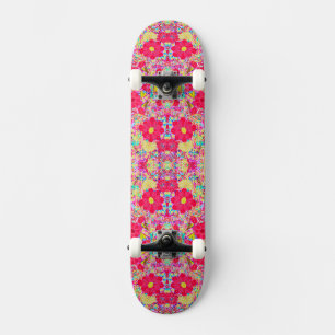 Cute colourful bright flowers skateboard