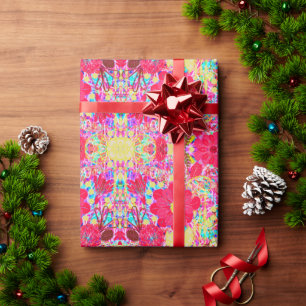 Cute colourful bright flowers wrapping paper