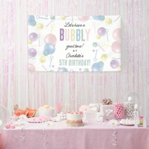 Cute Colourful Bubble Kids Birthday Party Banner