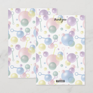 Cute Colourful Bubble Kids Birthday Party Thank You Card