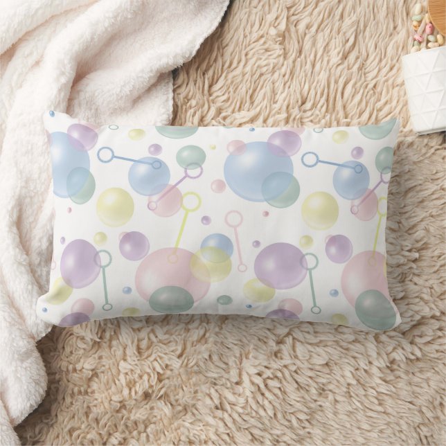 Cute Colourful Bubble Pattern Lumbar Pillow (Blanket)
