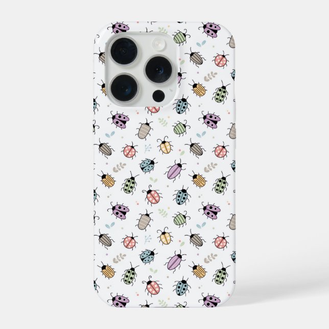 Cute Colourful Bugs Pattern iPhone Case (Back)