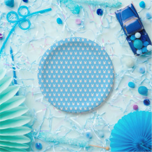 Cute Colourful Bunny White Rabbit Pastel Colour Paper Plate