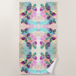 Cute Colourful Butterflies Beach Towel