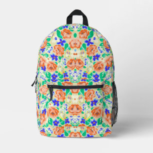 Cute colourful butterflies roses patterns printed backpack