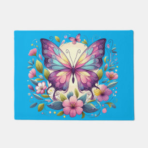 Cute, colourful butterfly  doormat