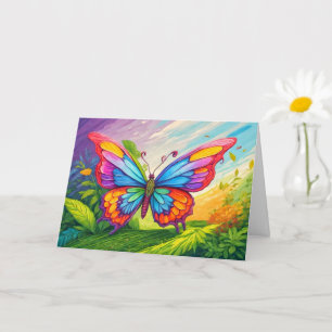 Cute Colourful Butterfly Happy Birthday Card