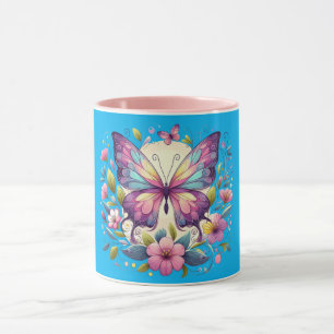 Cute, colourful butterfly mug