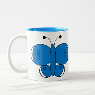 Cute Colourful Butterfly Mug - Common Blue