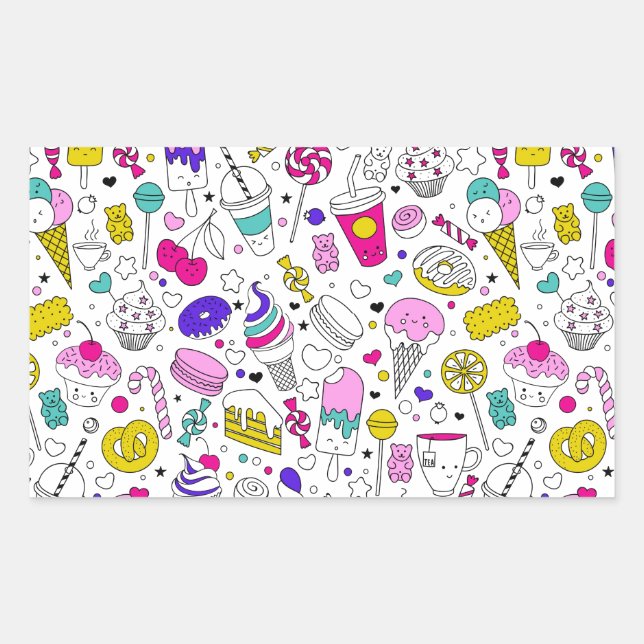 Cute Colourful Candy Sweet Pattern Sticker (Front)