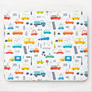Cute Colourful Car Traffic Pattern Mouse Pad