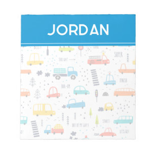 Cute Colourful Car Traffic Pattern Notepad