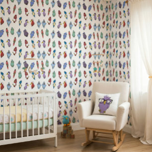 Cute Colourful Cartoon Birds Kids Wallpaper