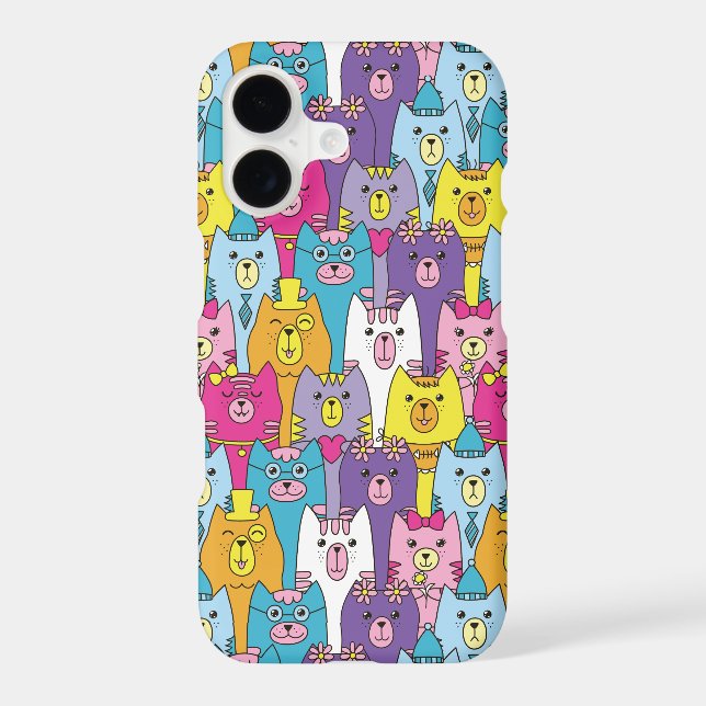 Cute Colourful Cartoon Cats (Back)