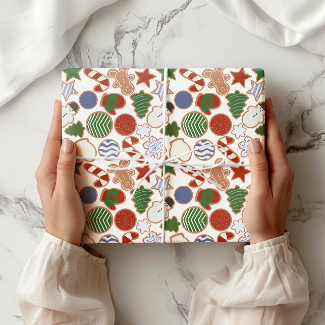 Cute Colourful Cartoon Christmas Sugar Cookie Wrapping Paper (Creator Uploaded)