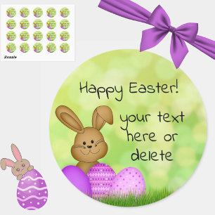 Cute Colourful Cartoon Easter Bunny Stickers 