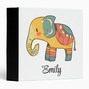 Cute colourful cartoon elephant decoration binder