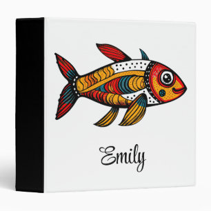 Cute colourful cartoon fish decoration  binder
