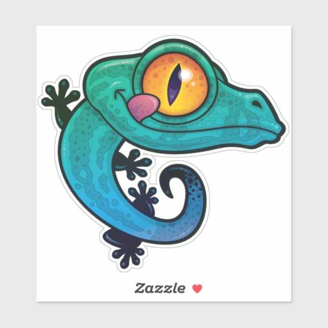 Cute Colourful Cartoon Gecko (Sheet)