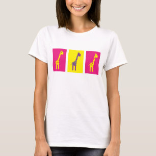 Cute & Colourful Cartoon Girafffes Customizable T-Shirt