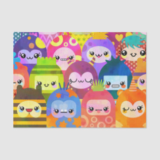 Cute Colourful Cartoon People Characters Tissue Paper