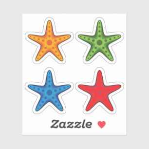 Cute Colourful Cartoon Starfish Set