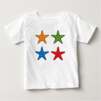 Cute Colourful Cartoon Starfish Set
