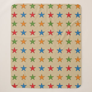 Cute Colourful Cartoon Starfish Set Sherpa Blanket