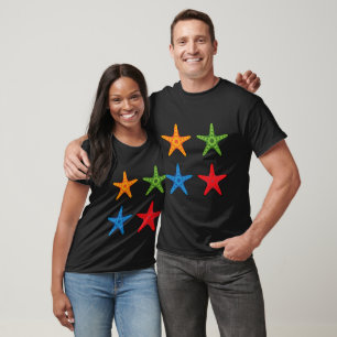 Cute Colourful Cartoon Starfish Set T-Shirt
