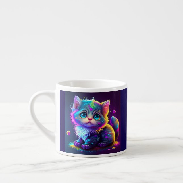Cute Colourful Cat Digital Artwork-79827 Espresso Cup (Left)