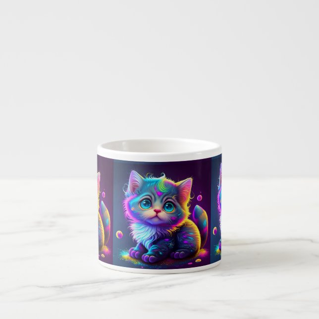 Cute Colourful Cat Digital Artwork-79827 Espresso Cup (Front)