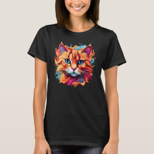 Cute Colourful Cat Face-87002 T-Shirt