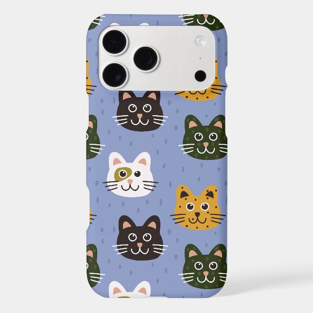 Cute Colourful Cat Faces Pattern (Back)